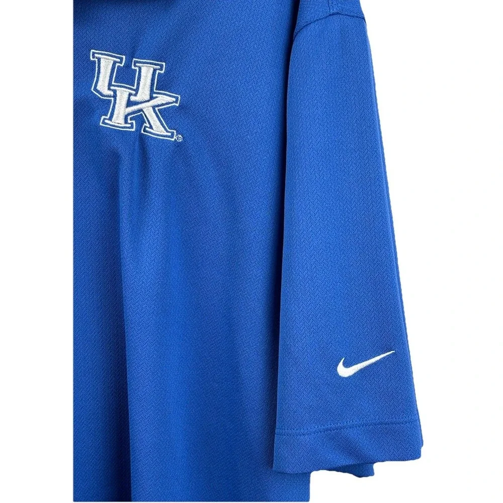 Nike Golf Kentucky University Wildcats Blue Polo Shirt Mens L Dri-Fit College